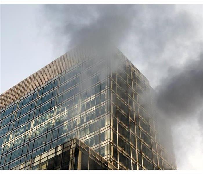 Smoke on the glass modern building