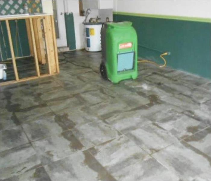 One dehumidifier, wet floor